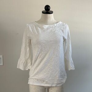 Old Navy White Ruffle Sleeve Blouse